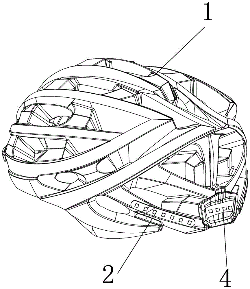 一種帶剎車自動檢測及轉(zhuǎn)向指示功能的騎行頭盔的制作方法附圖