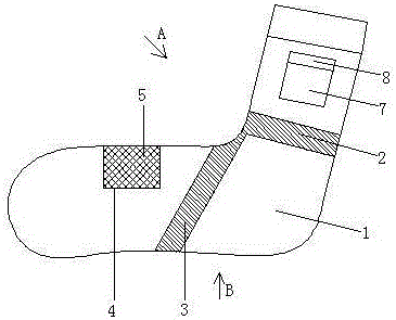 設(shè)有口袋的護(hù)踝運(yùn)動(dòng)襪的制作方法附圖