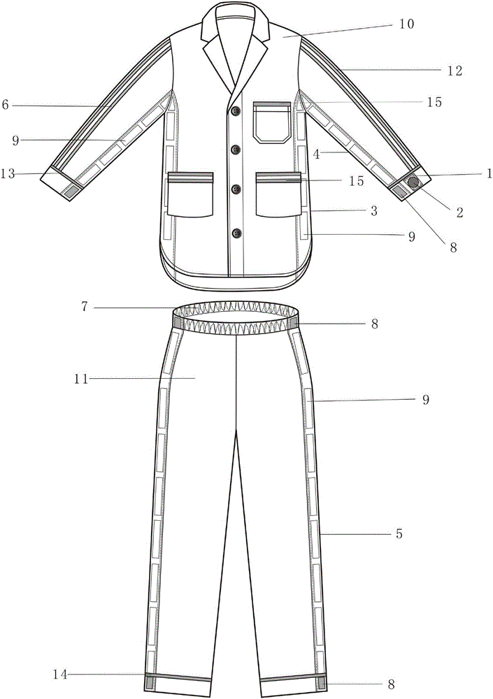 一種具有信息識(shí)別作用的新型病人服的制作方法附圖