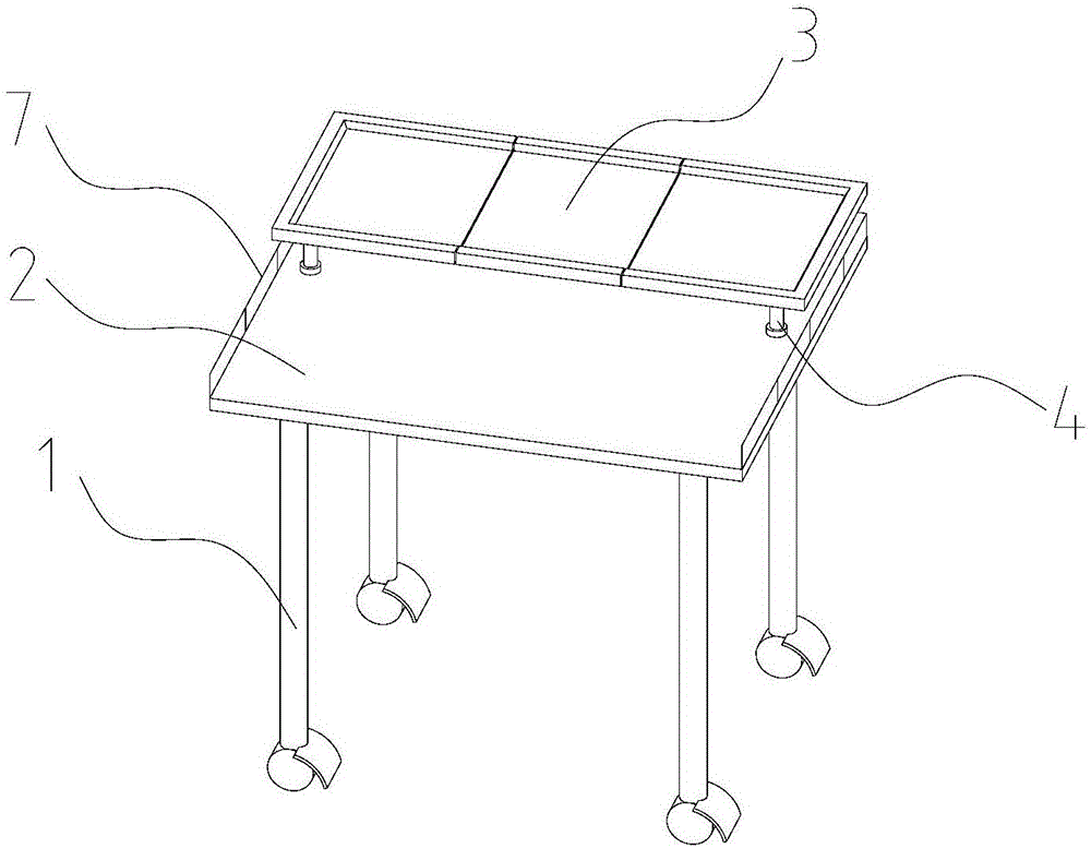 雙層手術(shù)器械臺(tái)車的制作方法附圖