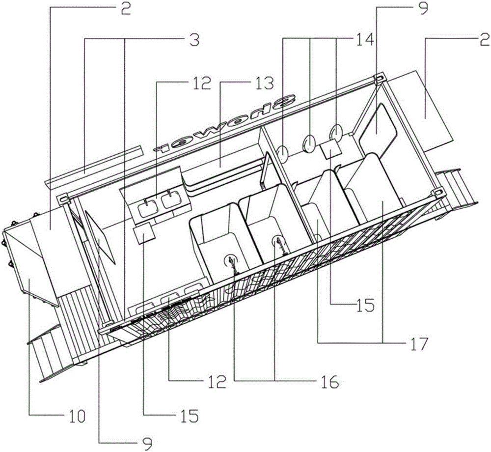 集裝箱衛(wèi)生艙的制作方法附圖