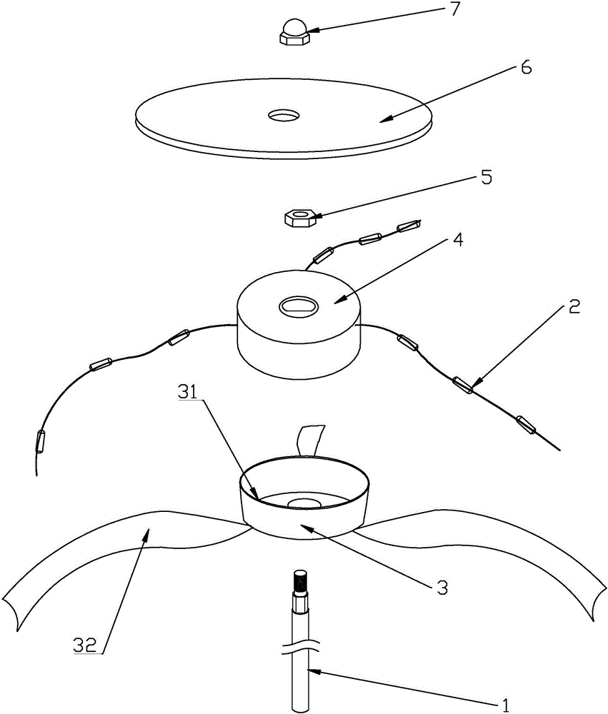 帶led裝飾燈串風(fēng)力發(fā)電的風(fēng)車的制作方法附圖