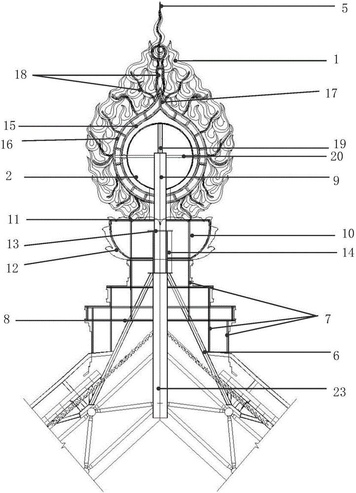 仿古建筑避雷系統(tǒng)的安裝結(jié)構(gòu)的制作方法附圖