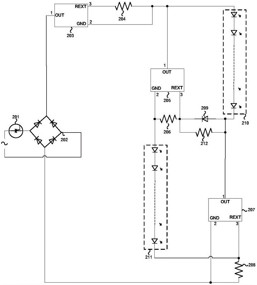 一種用于可控硅調(diào)光的線性恒流電路的制作方法附圖